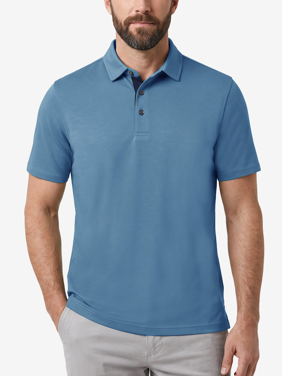 Roma Men's Slim Fit Knit Polo Shirt – view 42