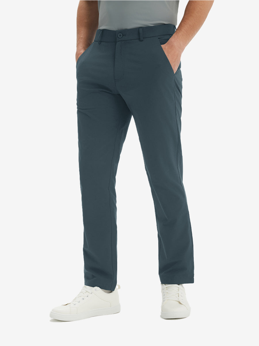 Men's Stretch Quick-Dry Four-Pocket Golf Trousers – 4-Way Stretch, Moisture-Wicking, Button-Zip Closure