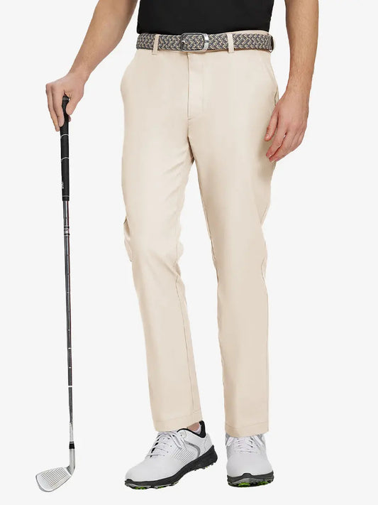 Men's Water-Resistant Everyday Chino Trousers – Moisture-Wicking, UPF 30+ | Light Khaki, Dark Teal, Light Grey, White