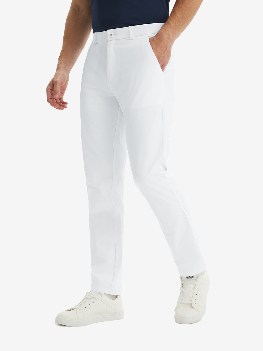 Men's Stretch Quick-Dry Four-Pocket Golf Trousers – 4-Way Stretch, Moisture-Wicking, Button-Zip Closure
