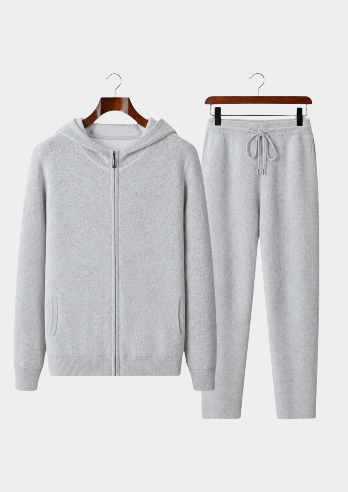 Milano Men's Cashmere Leisure Set in Light Grey – view 1