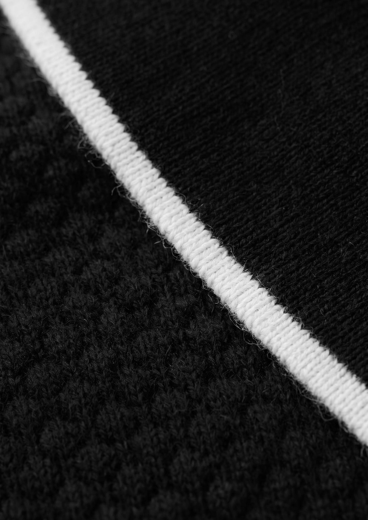 Men's Merino Cashmere Two-Tone Knit Polo in Black – view 2