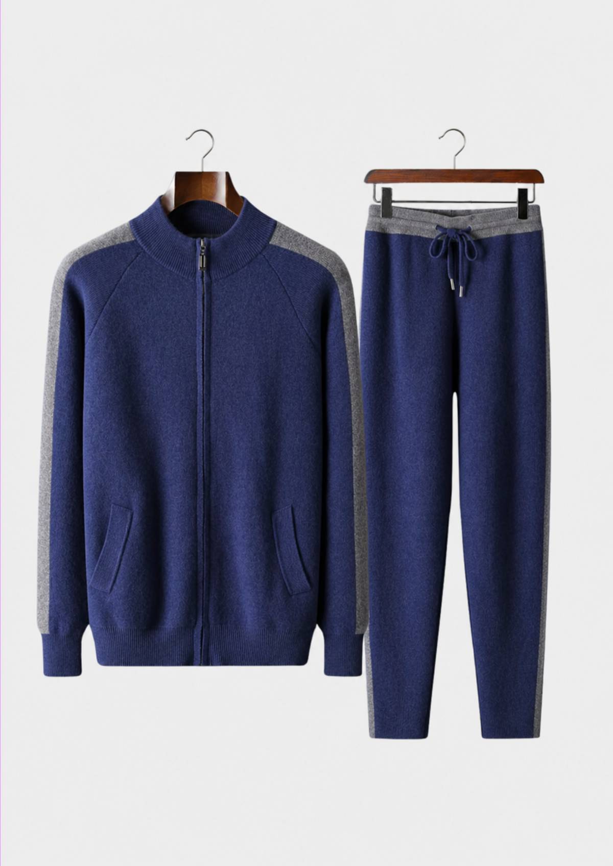 Torino Men's Cashmere Leisure Set in Navy Blue – view 1