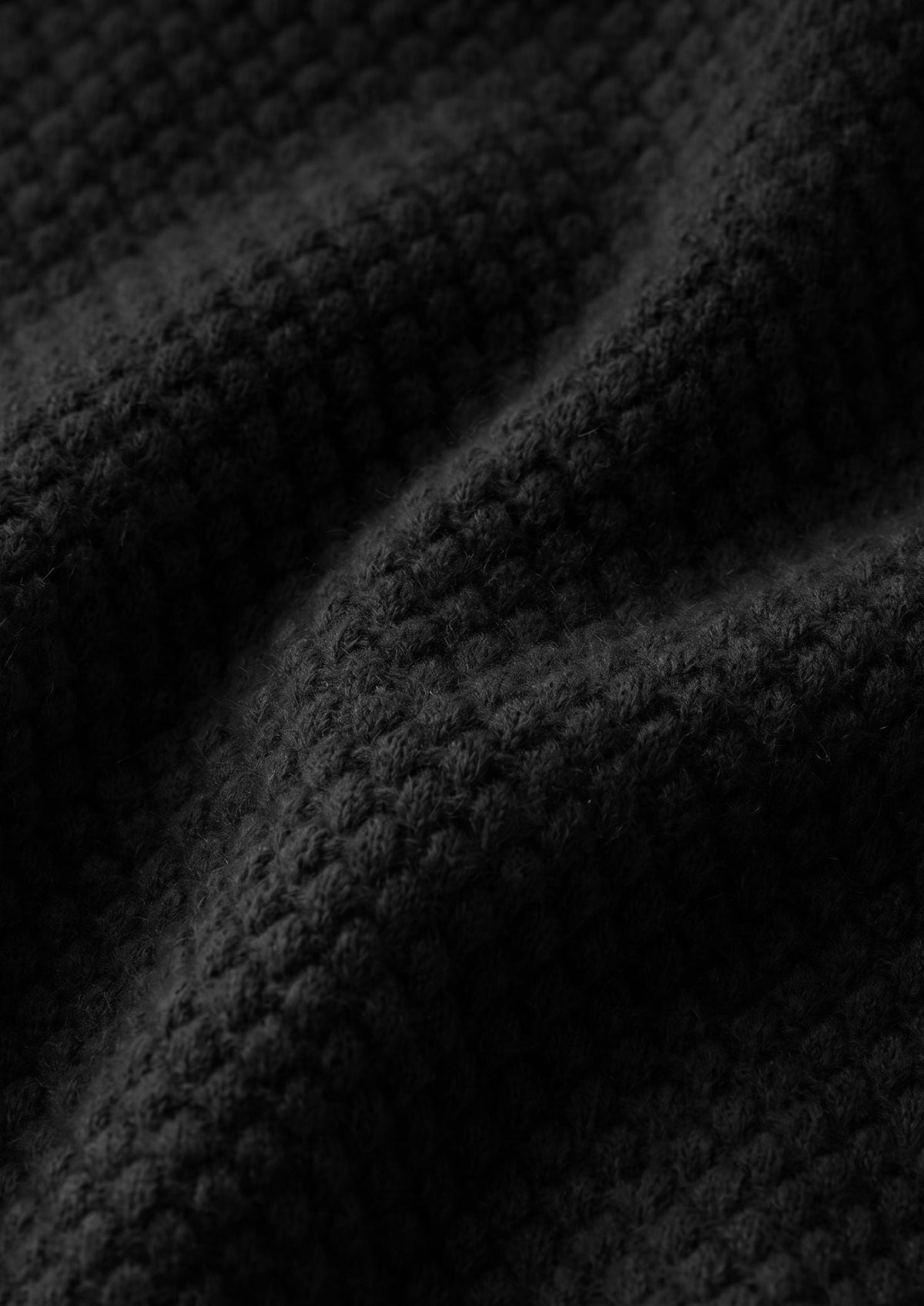 Men's Merino Cashmere Two-Tone Knit Polo in Black – view 3