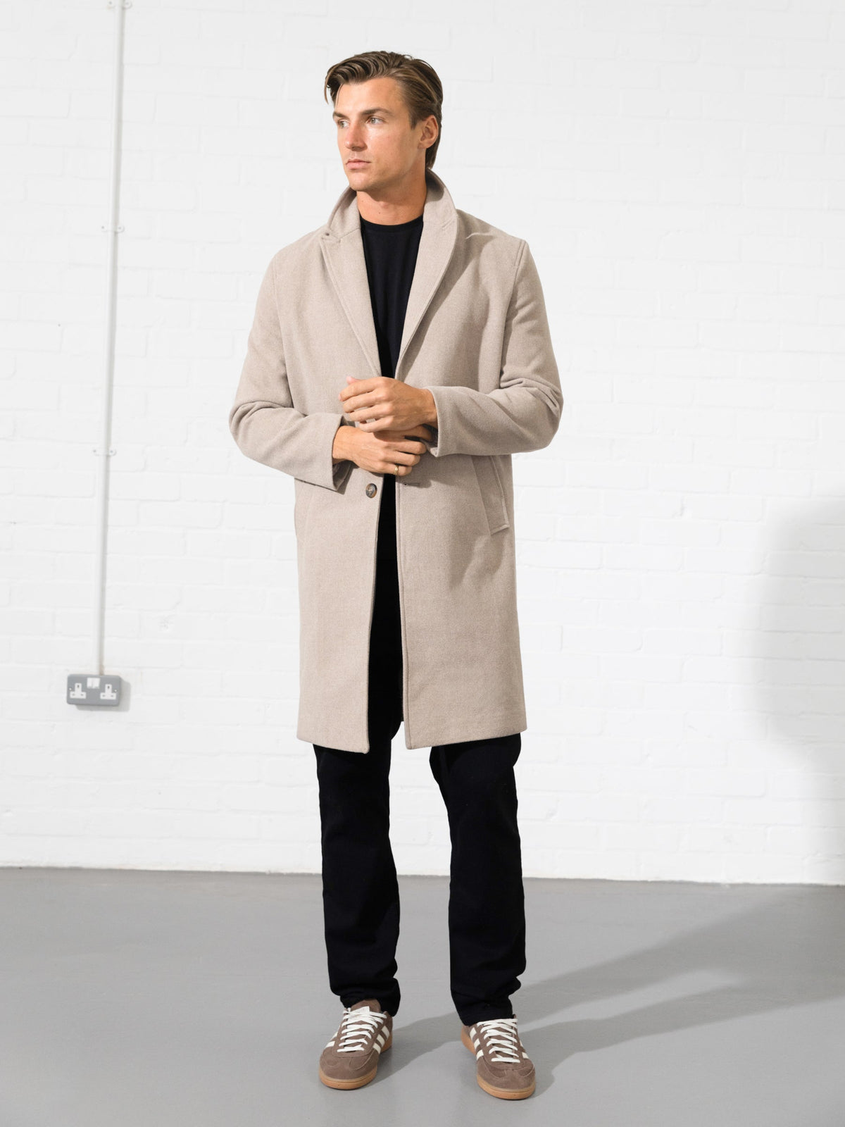 Knightsbridge Tailored Coat - Beige by SATRI & CO. – product view 5