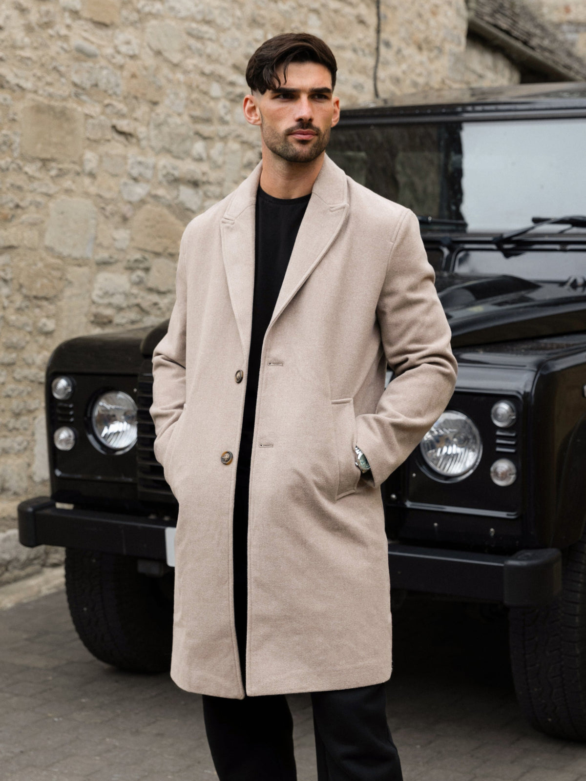 Knightsbridge Tailored Coat - Beige by SATRI & CO. – product view 1