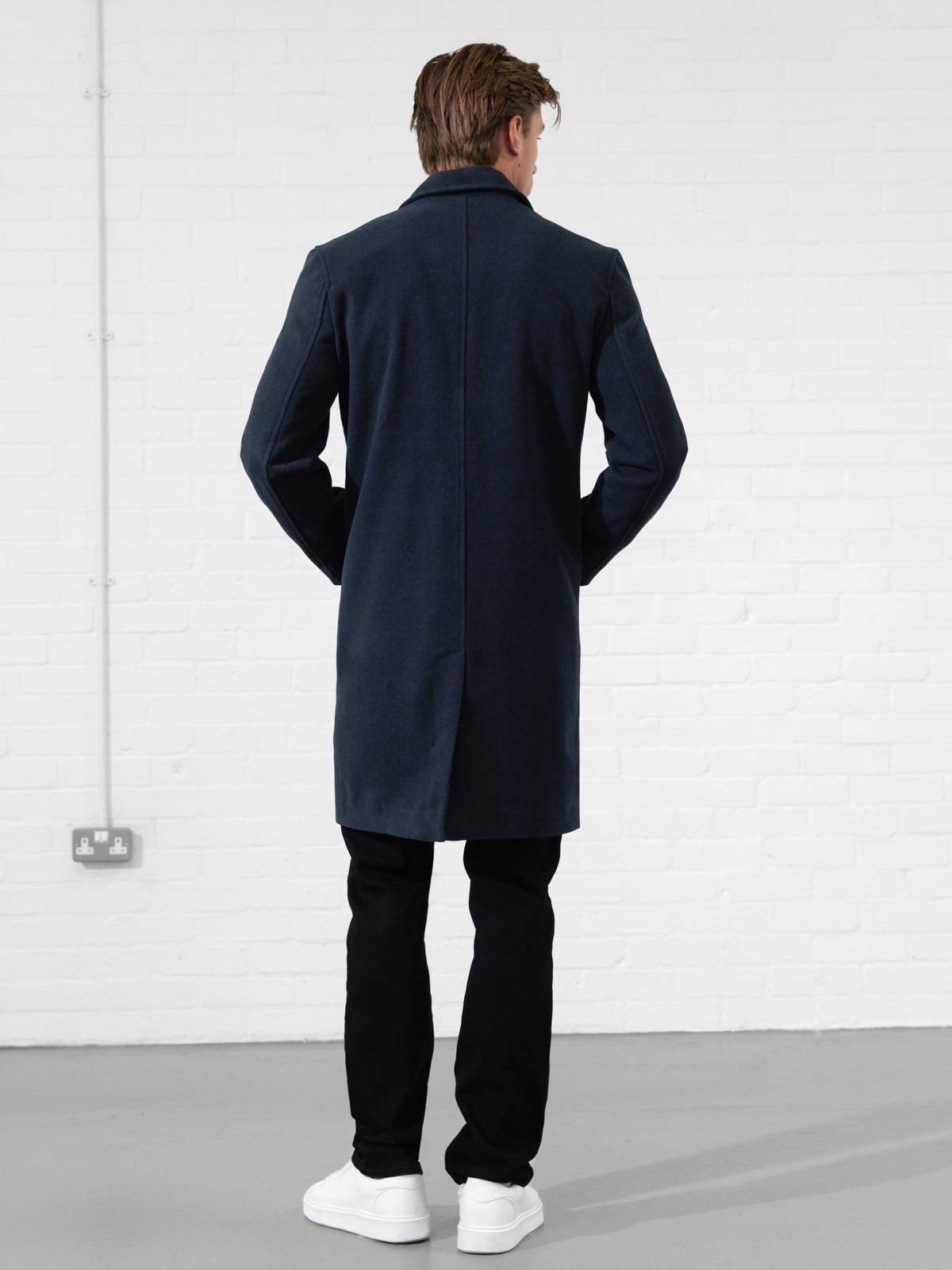 Knightsbridge Tailored Coat - Navy by SATRI & CO. – product view 5