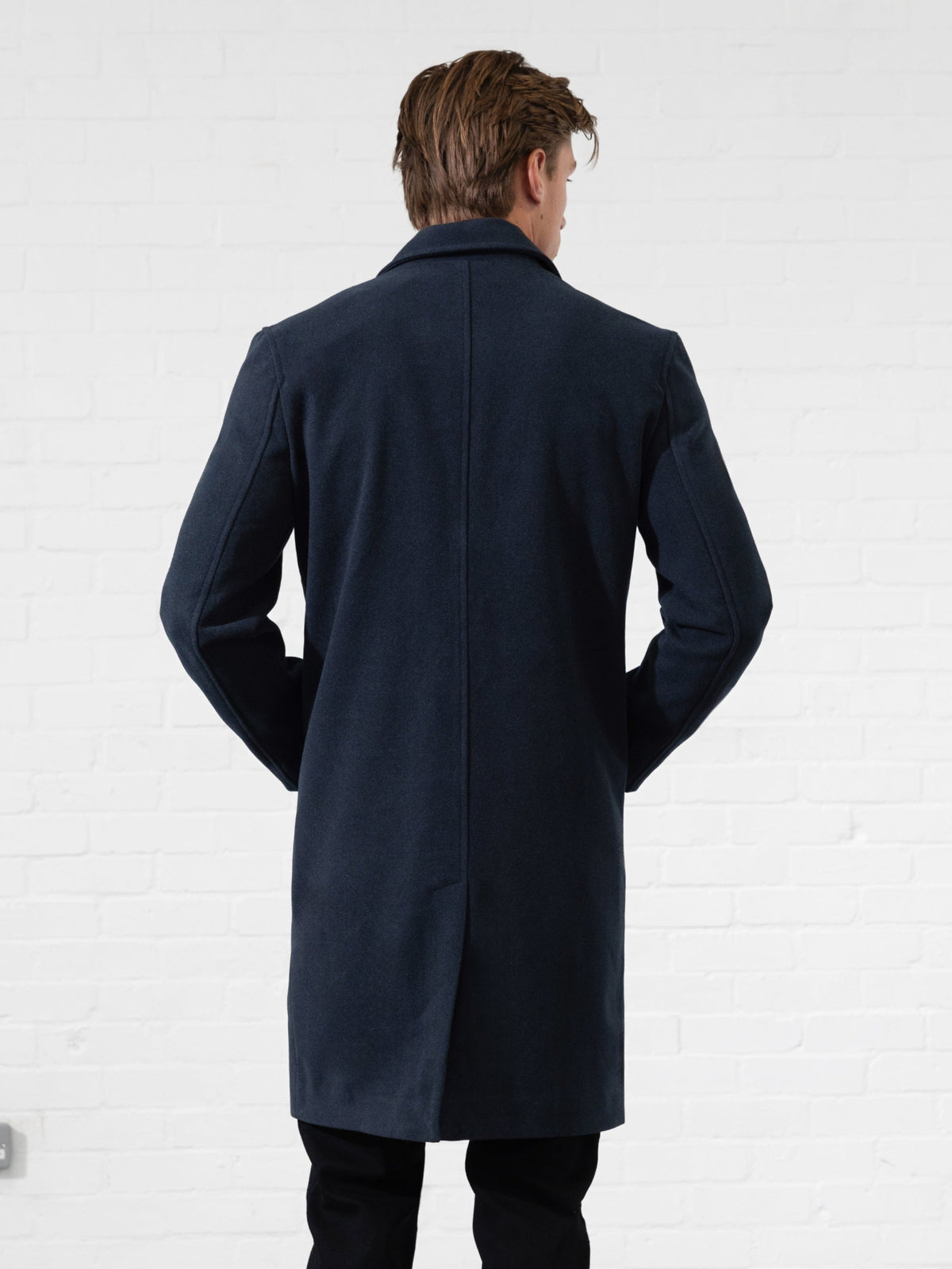 Knightsbridge Tailored Coat - Navy by SATRI & CO. – product view 2