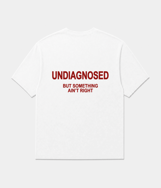 Undiagnosed Men's Organic Cotton Slogan T-Shirt – Bold Back Graphic, 155 g Fabric, Standard Fit