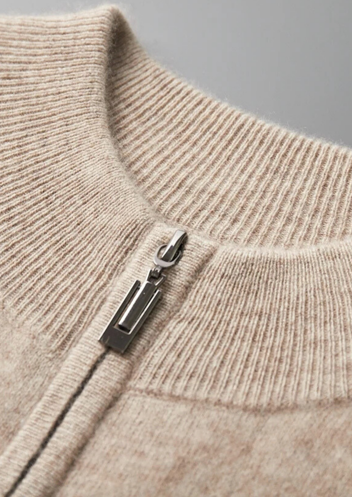 Men's Cashmere Zip Cardigan and Trousers Set in Beige – view 6