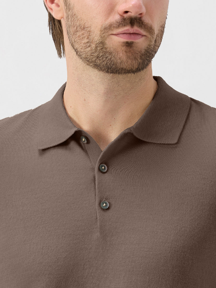 Men's Pure Merino Wool Knit Polo Jumper – view 28