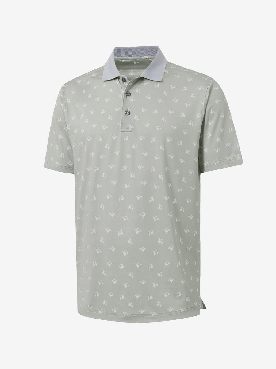 Men's Ribbed Collar Printed Golf Polo Shirt – view 27