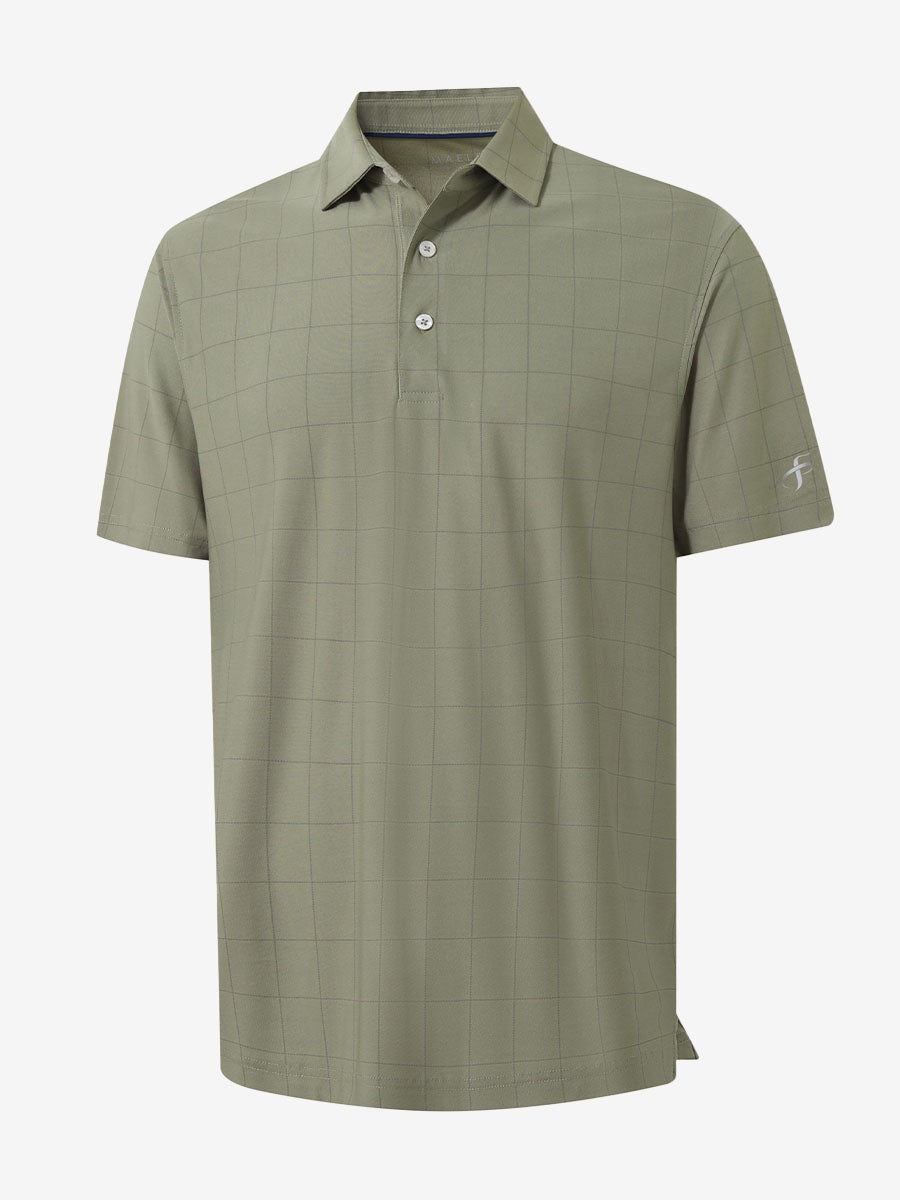 Men's Reflective Check Collar Golf Polo Shirt – view 27