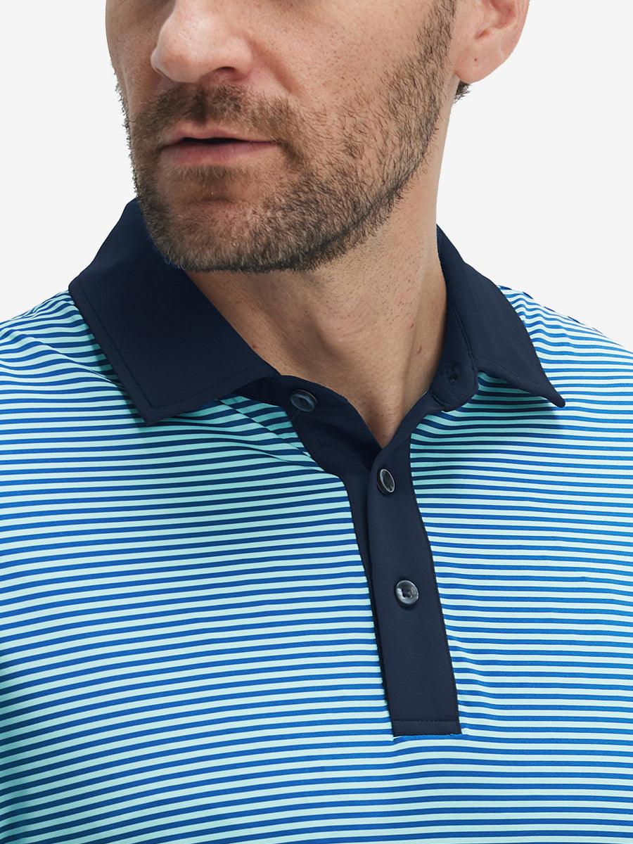 Men's Two-Tone Striped Quick-Dry Polo Shirt – view 2