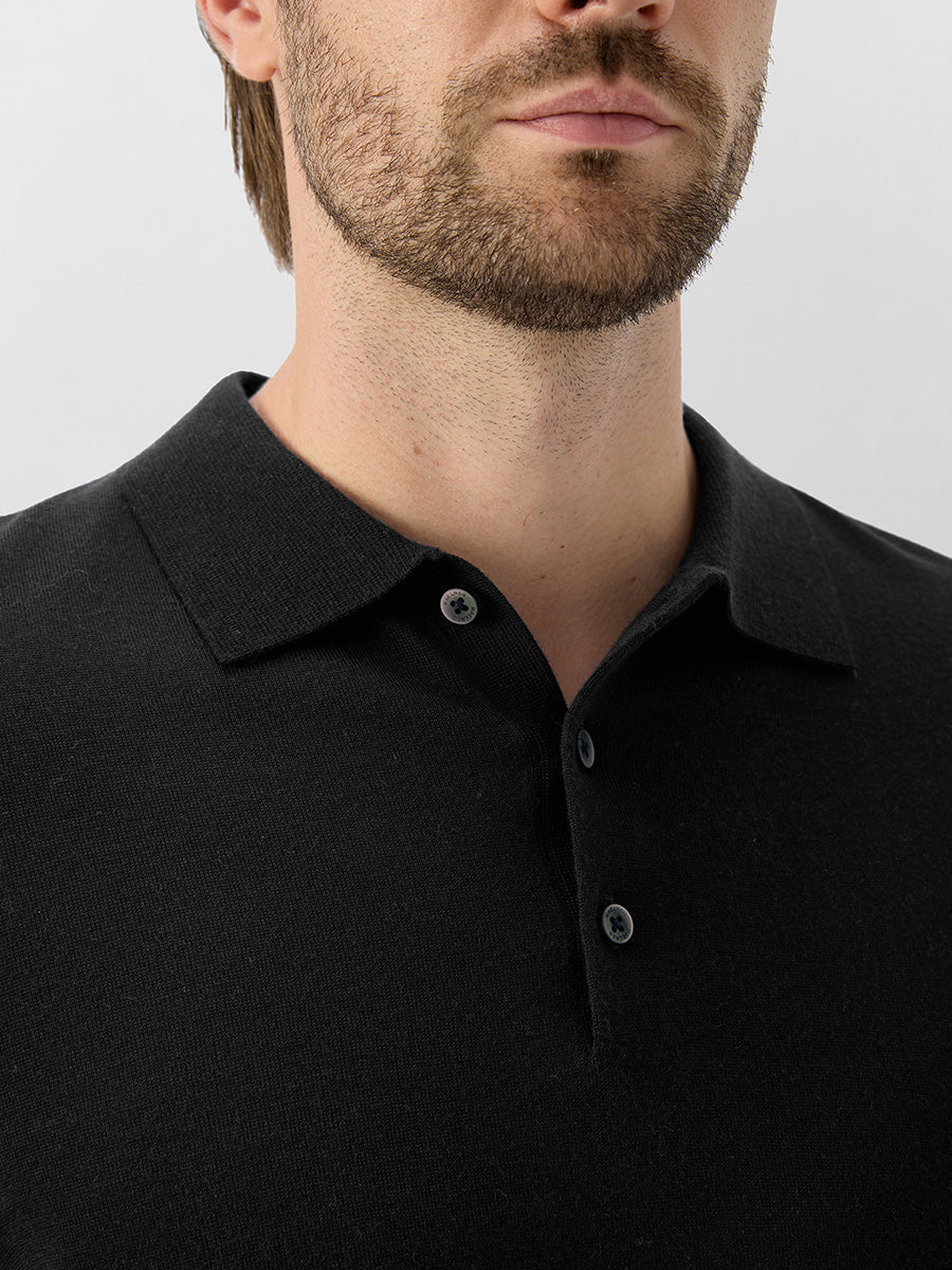 Men's Pure Merino Wool Knit Polo Jumper – view 3