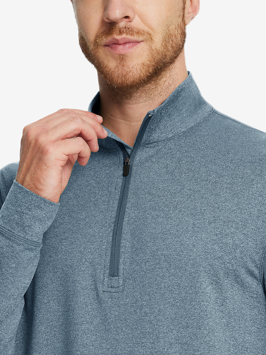 Men's Melange Quarter Zip Pullover – view 3