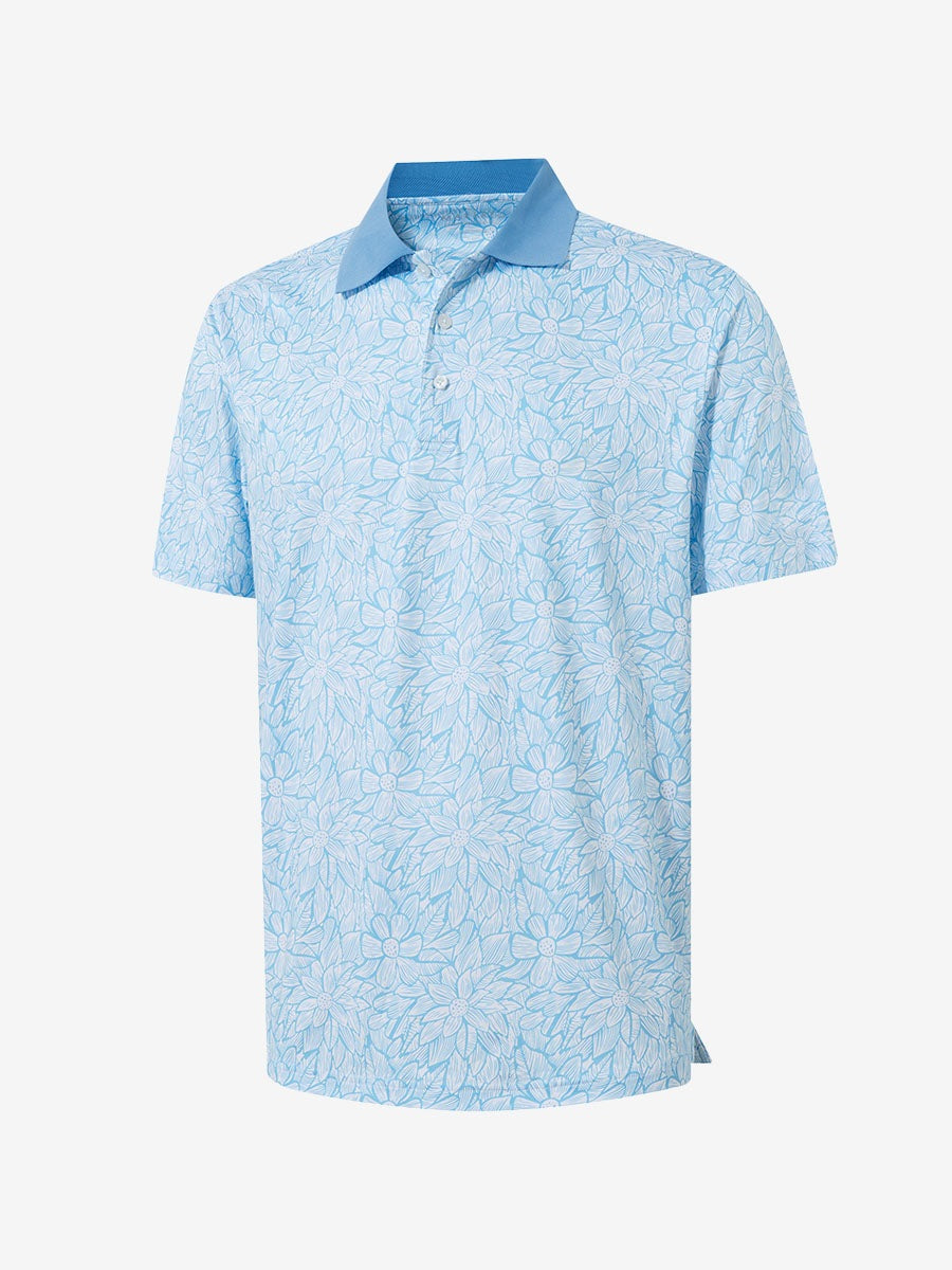 Men's Ribbed Collar Printed Golf Polo Shirt – view 59