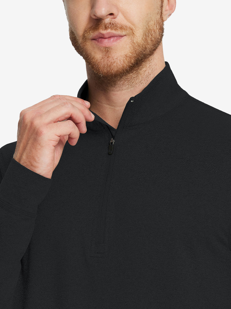Men's Melange Quarter Zip Pullover – view 8