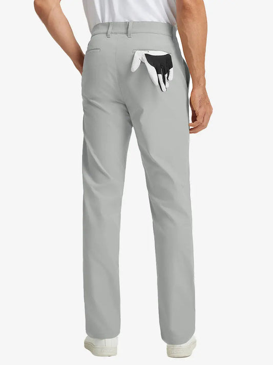 Men's Water-Repellent Stretch Golf Trousers – Eight-Pocket Design, Breathable Moisture-Wicking | Light Grey, Light Khaki, Navy, White
