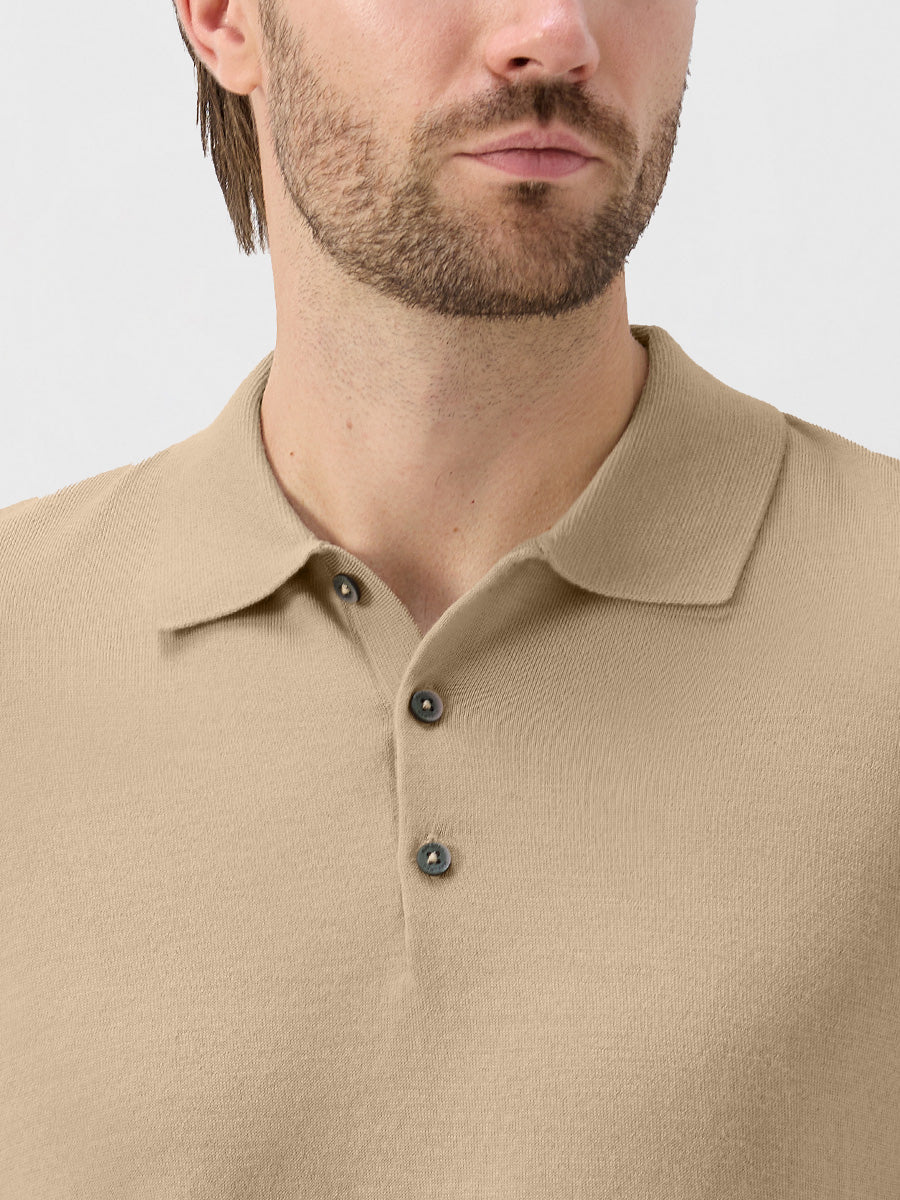 Men's Pure Merino Wool Knit Polo Jumper – view 19