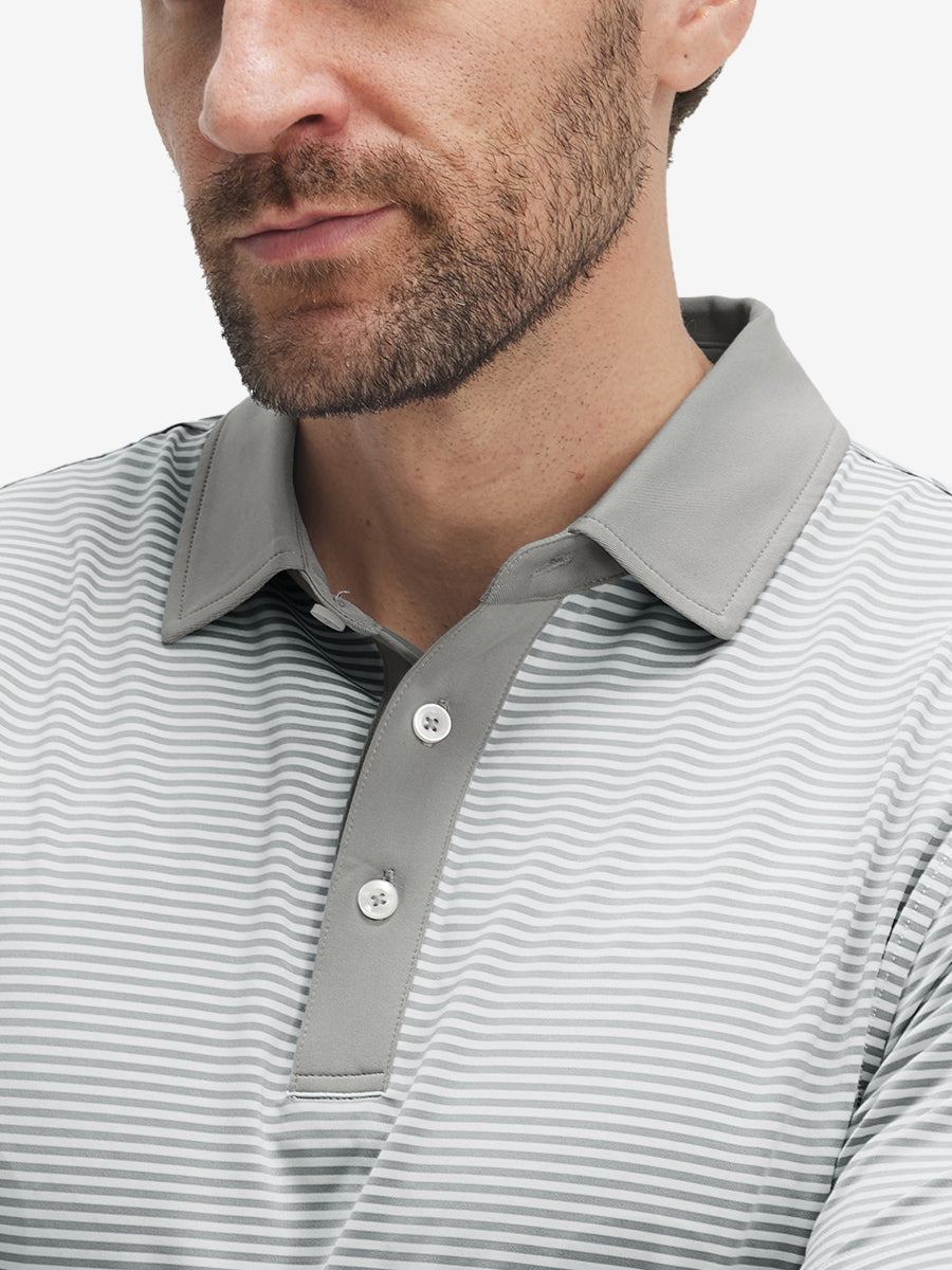 Men's Two-Tone Striped Quick-Dry Polo Shirt – view 50