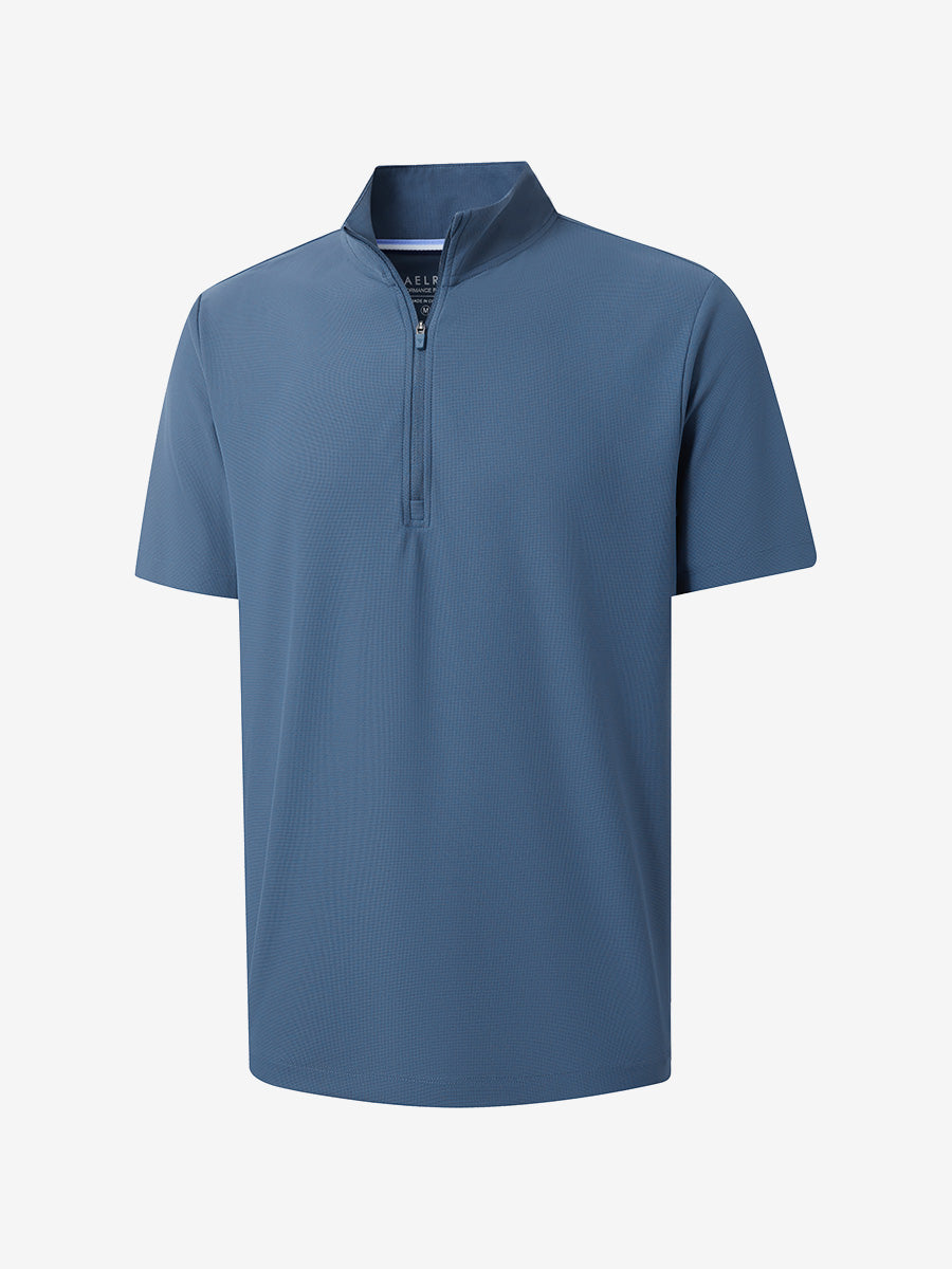 Men's Waffle Texture Quarter Zip Pullover – view 52