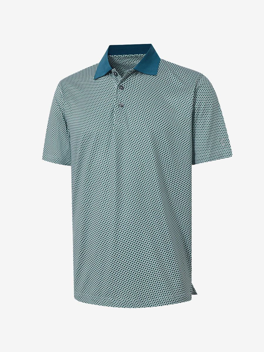 Men's Ribbed Collar Printed Golf Polo Shirt – view 91