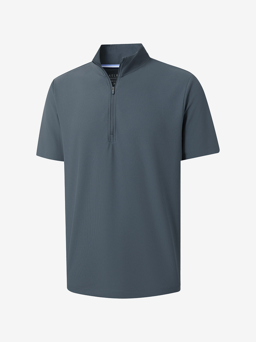 Men's Waffle Texture Quarter Zip Pullover – view 40