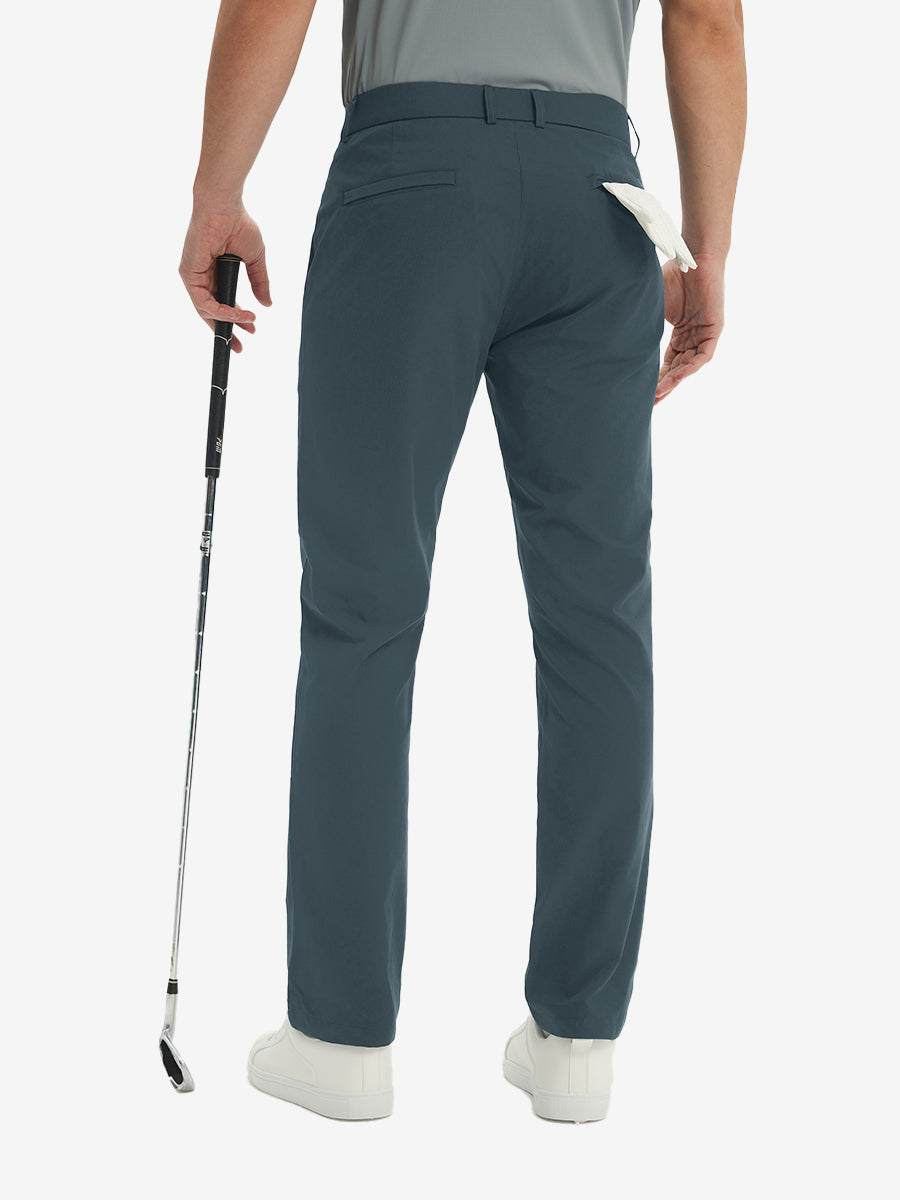 Men's Stretch Quick-Dry Four-Pocket Golf Trousers – 4-Way Stretch, Moisture-Wicking, Button-Zip Closure