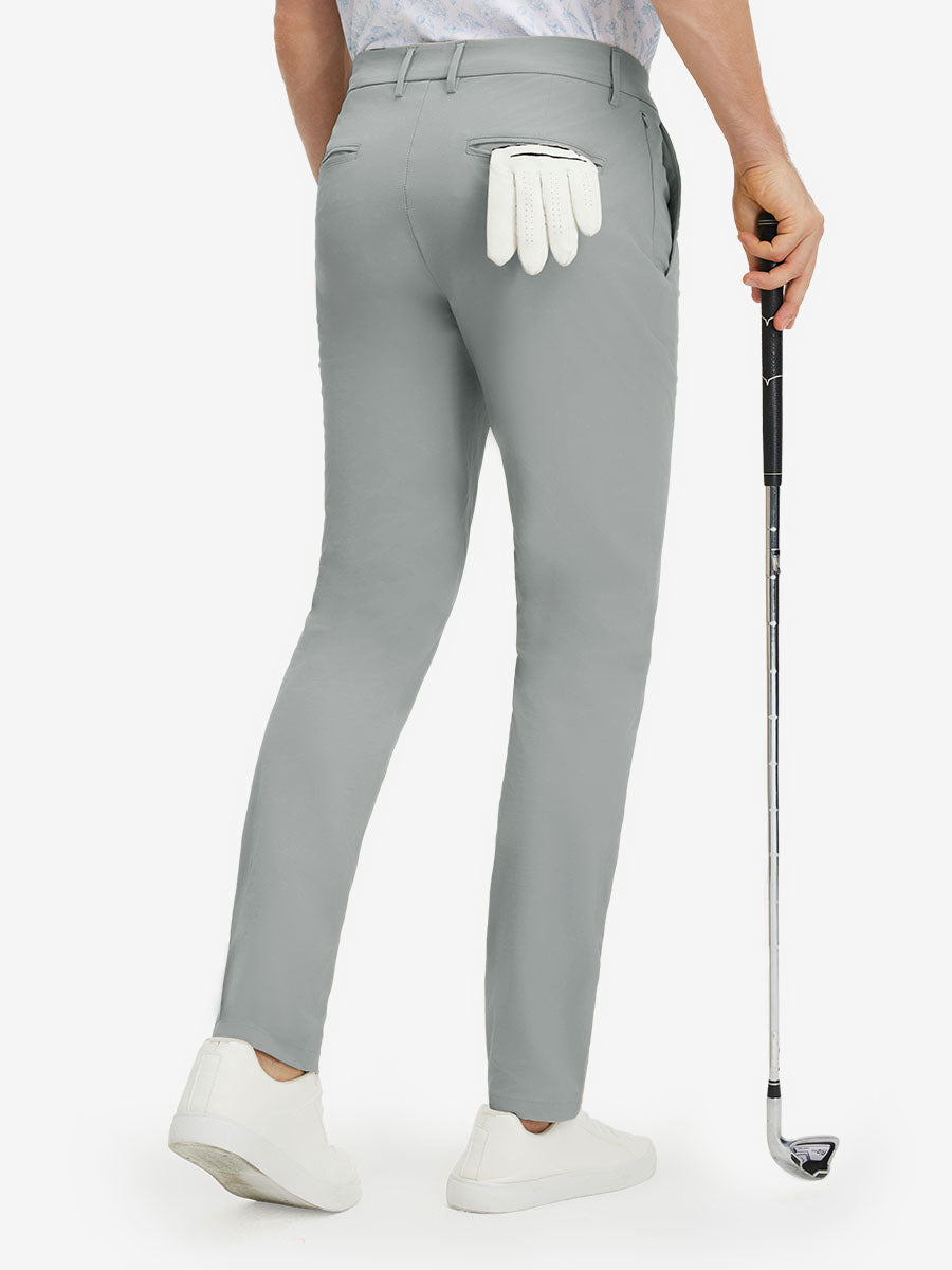 Men's Slim Fit Stretch Cotton Blend Golf Trousers – Five Pockets, Quick-Dry Fabric, Anti-Slip Waistband – view 20