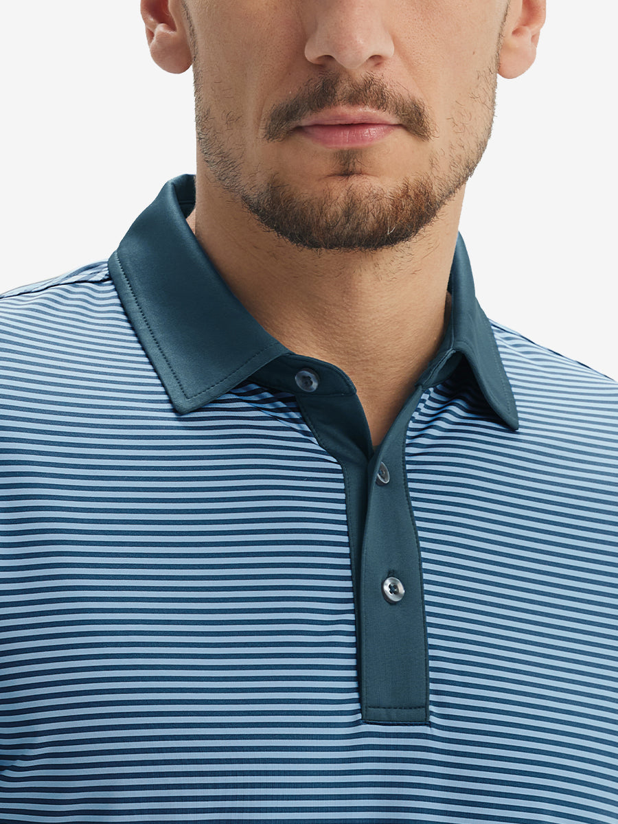 Men's Two-Tone Striped Quick-Dry Polo Shirt – view 18