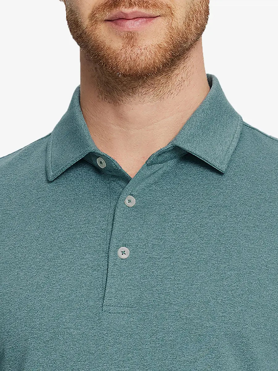 Men's Long Sleeve Melange Golf Polo Shirt – view 8