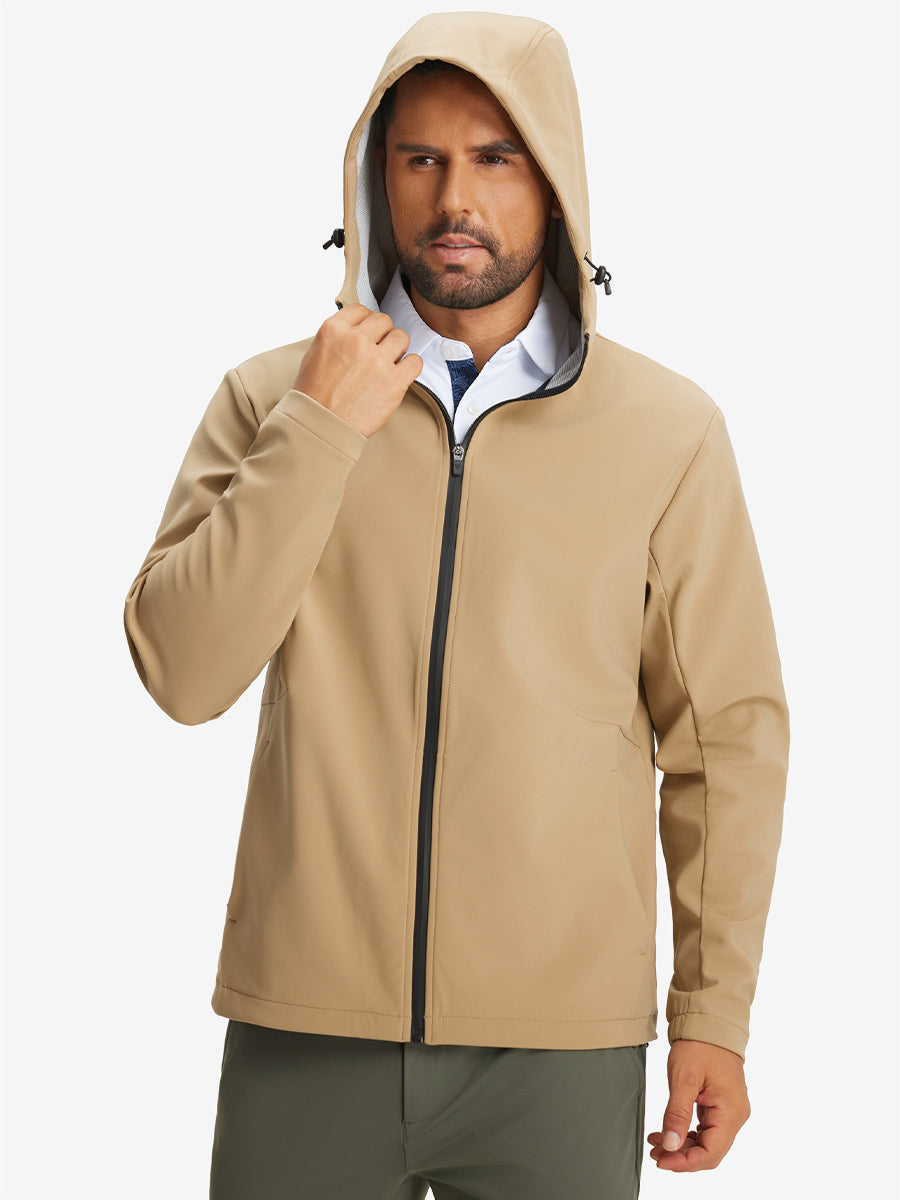 Men's Water-Resistant Softshell Winter Jacket with Hood – view 3