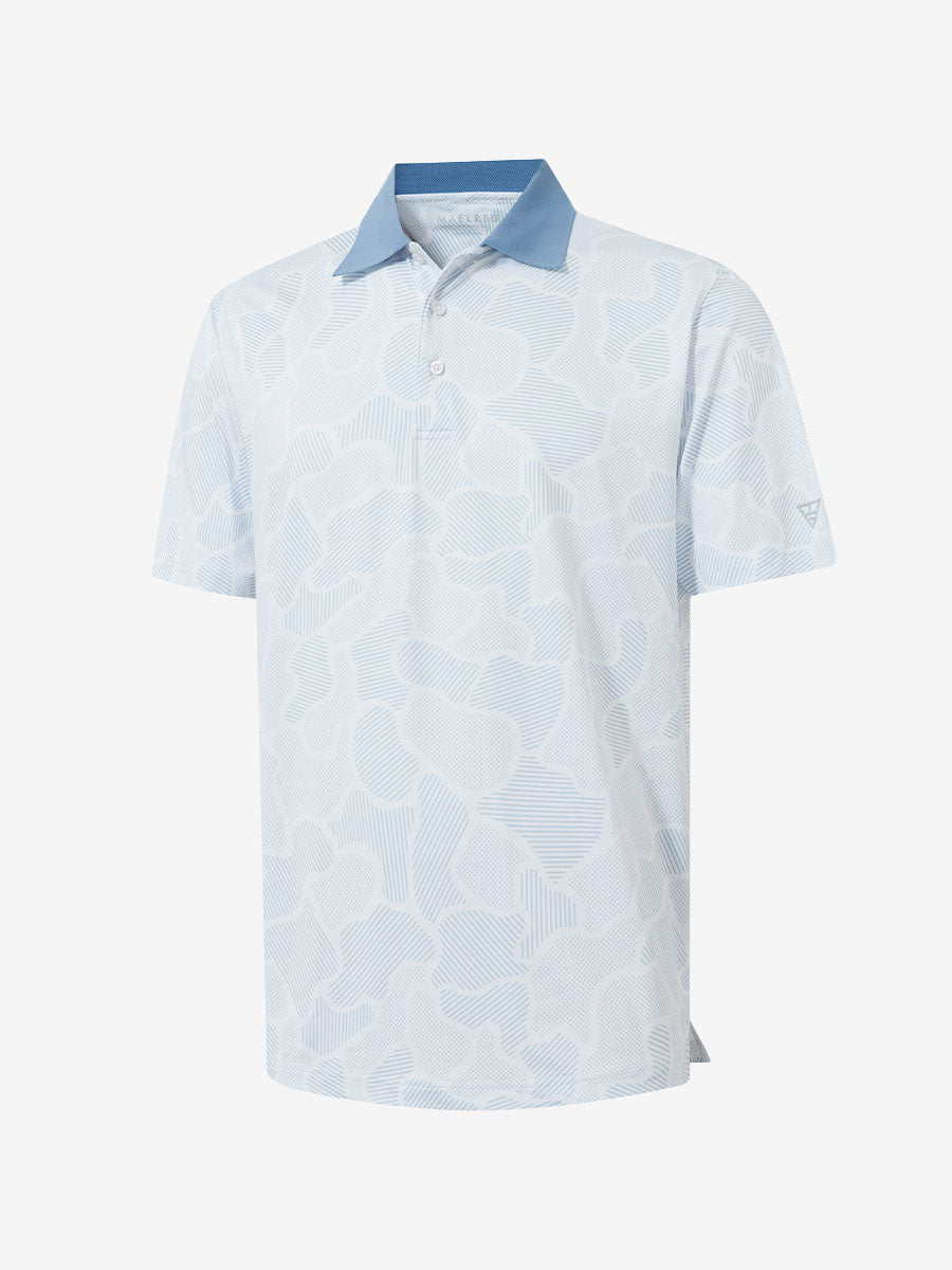 Men's Ribbed Collar Printed Golf Polo Shirt – view 75