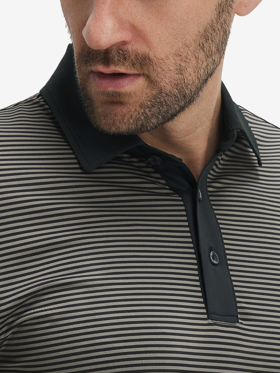 Men's Two-Tone Striped Quick-Dry Polo Shirt – view 10
