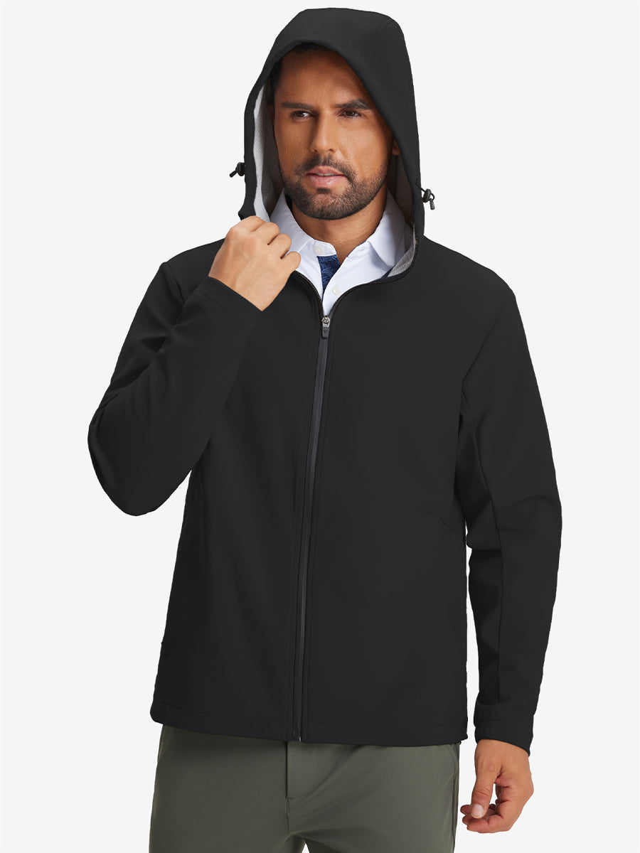 Men's Water-Resistant Softshell Winter Jacket with Hood – view 9