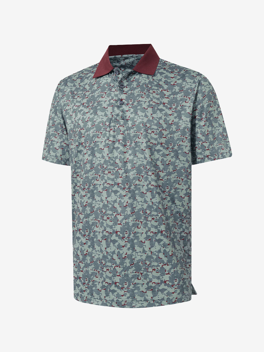 Men's Ribbed Collar Printed Golf Polo Shirt – view 35
