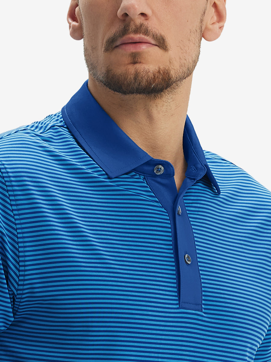 Men's Two-Tone Striped Quick-Dry Polo Shirt – view 26