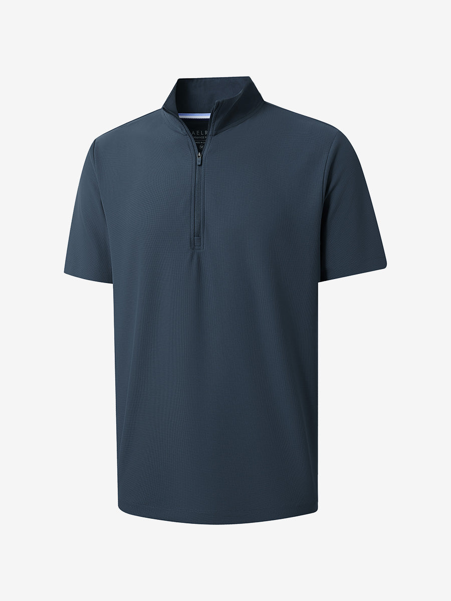Men's Waffle Texture Quarter Zip Pullover – view 10