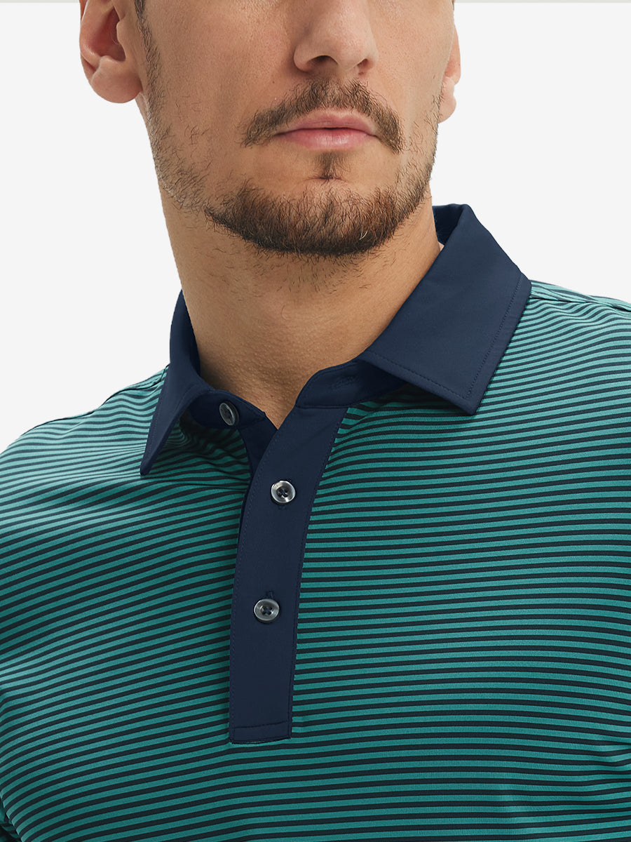 Men's Two-Tone Striped Quick-Dry Polo Shirt – view 74