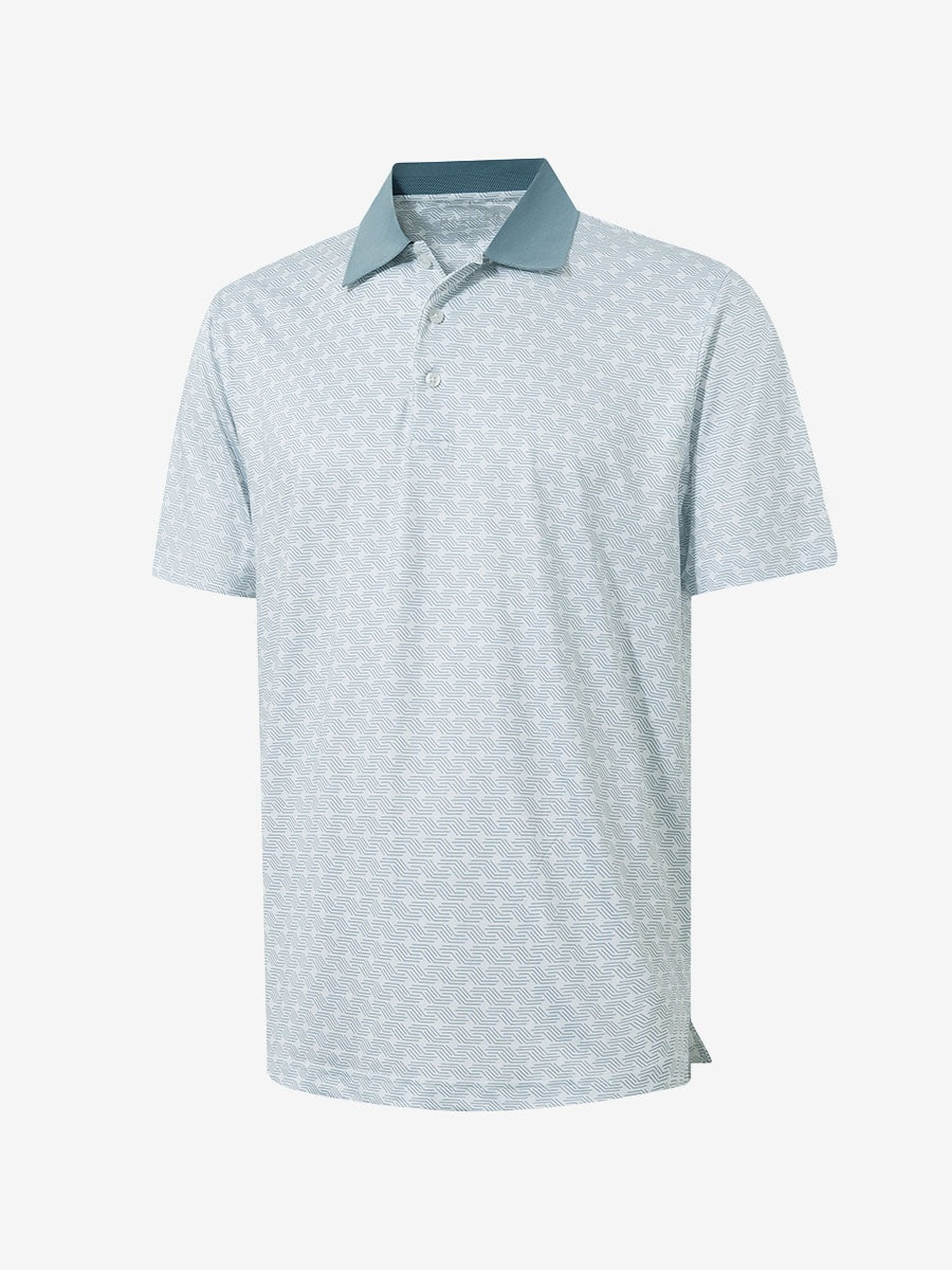 Men's Ribbed Collar Printed Golf Polo Shirt – view 83