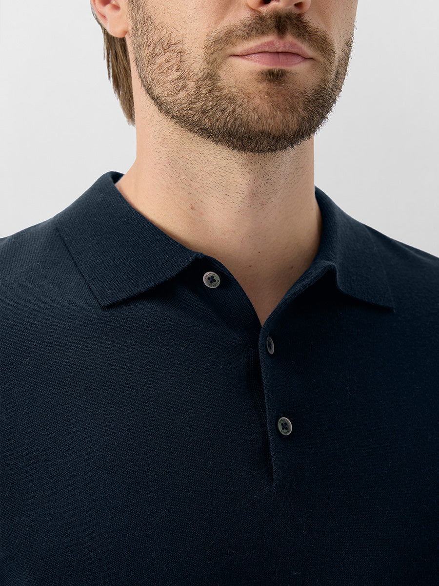 Men's Pure Merino Wool Knit Polo Jumper – view 37