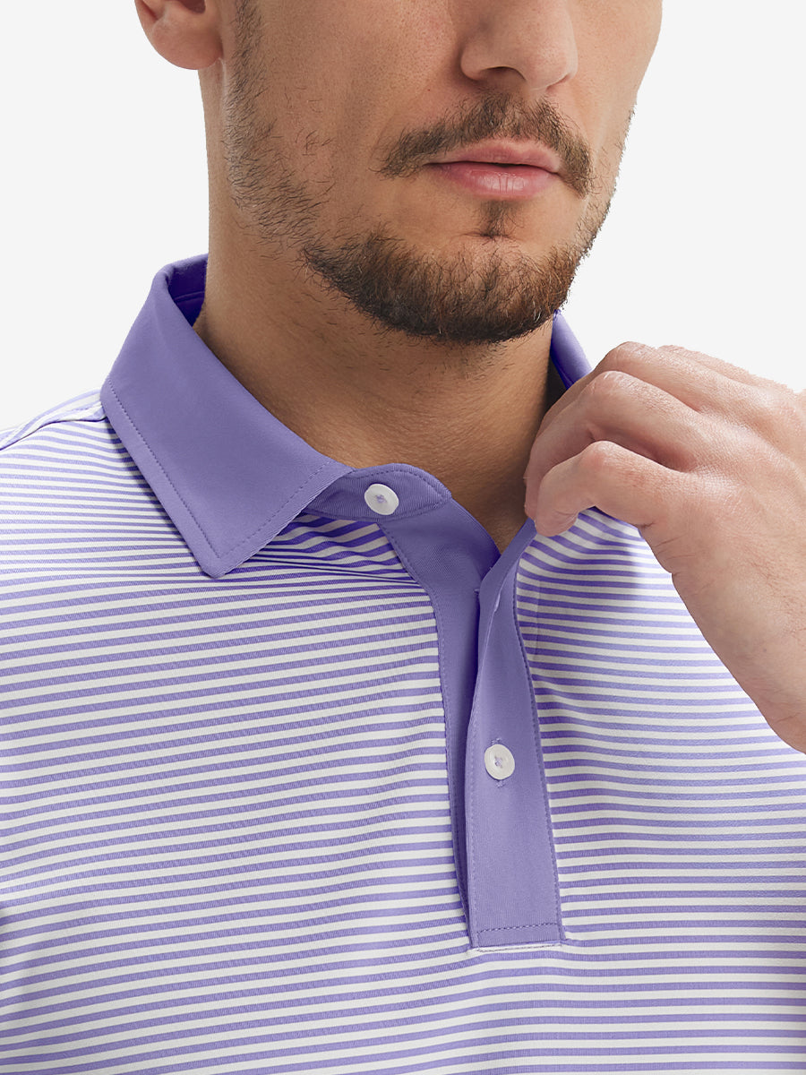 Men's Two-Tone Striped Quick-Dry Polo Shirt – view 58
