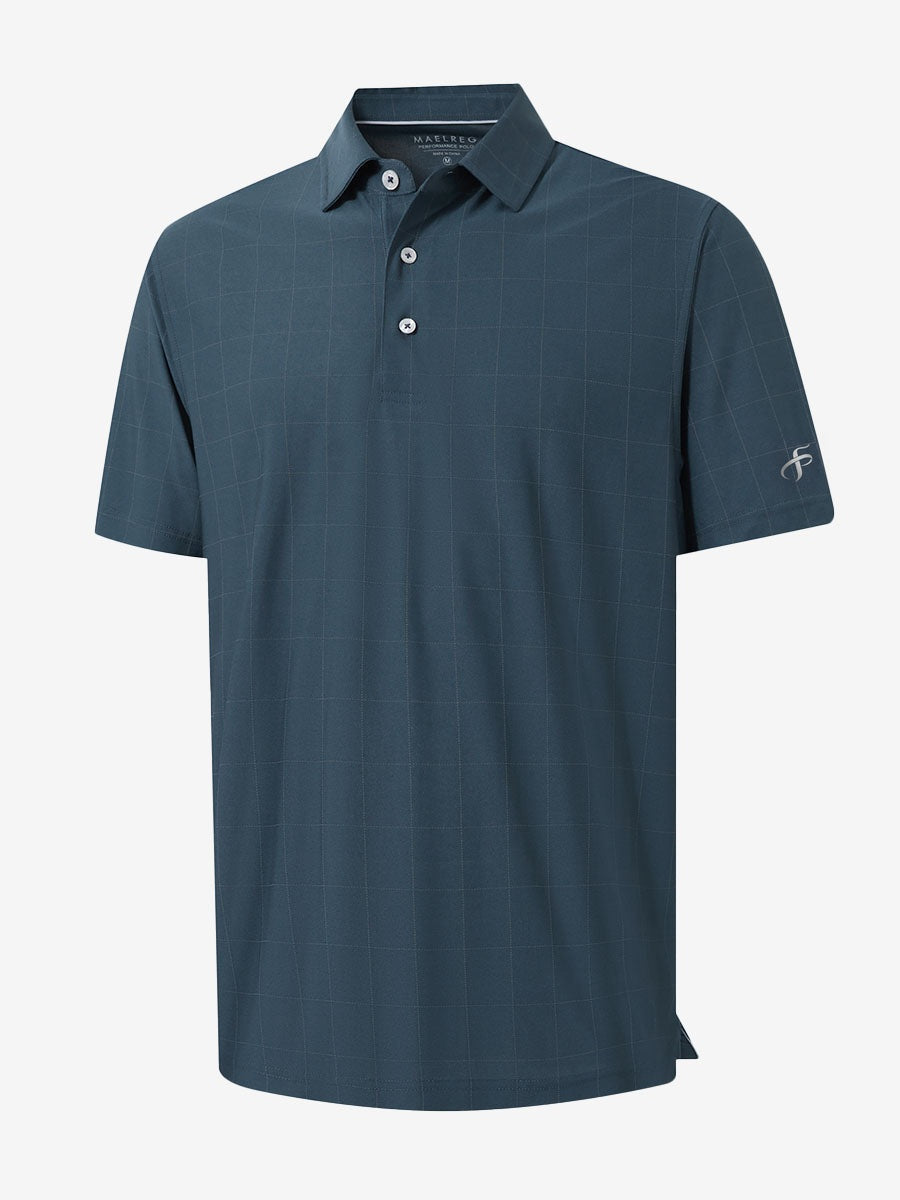 Men's Reflective Check Collar Golf Polo Shirt – view 19