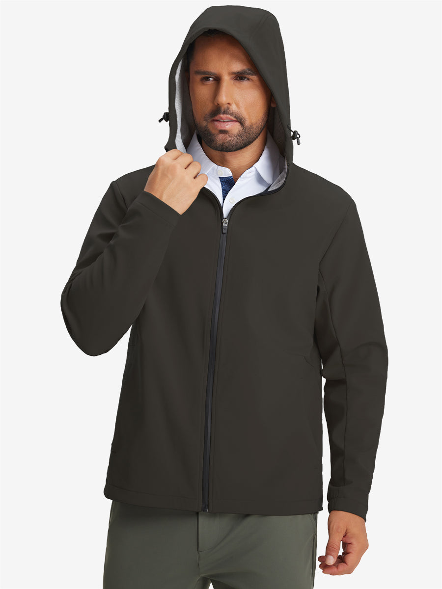 Men's Water-Resistant Softshell Winter Jacket with Hood – view 15