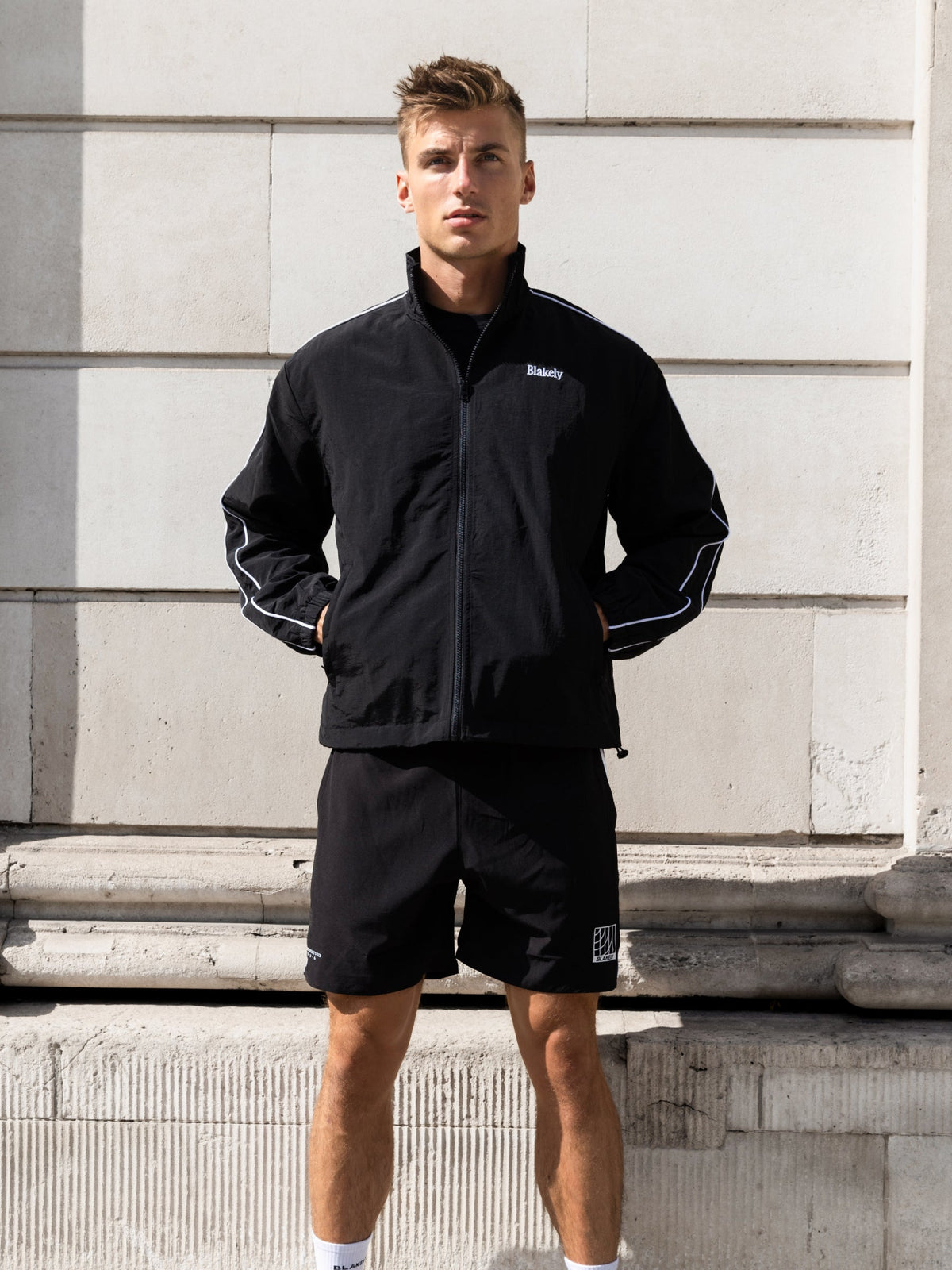 Marlo Men's Full-Zip Track Jacket in Black – view 4