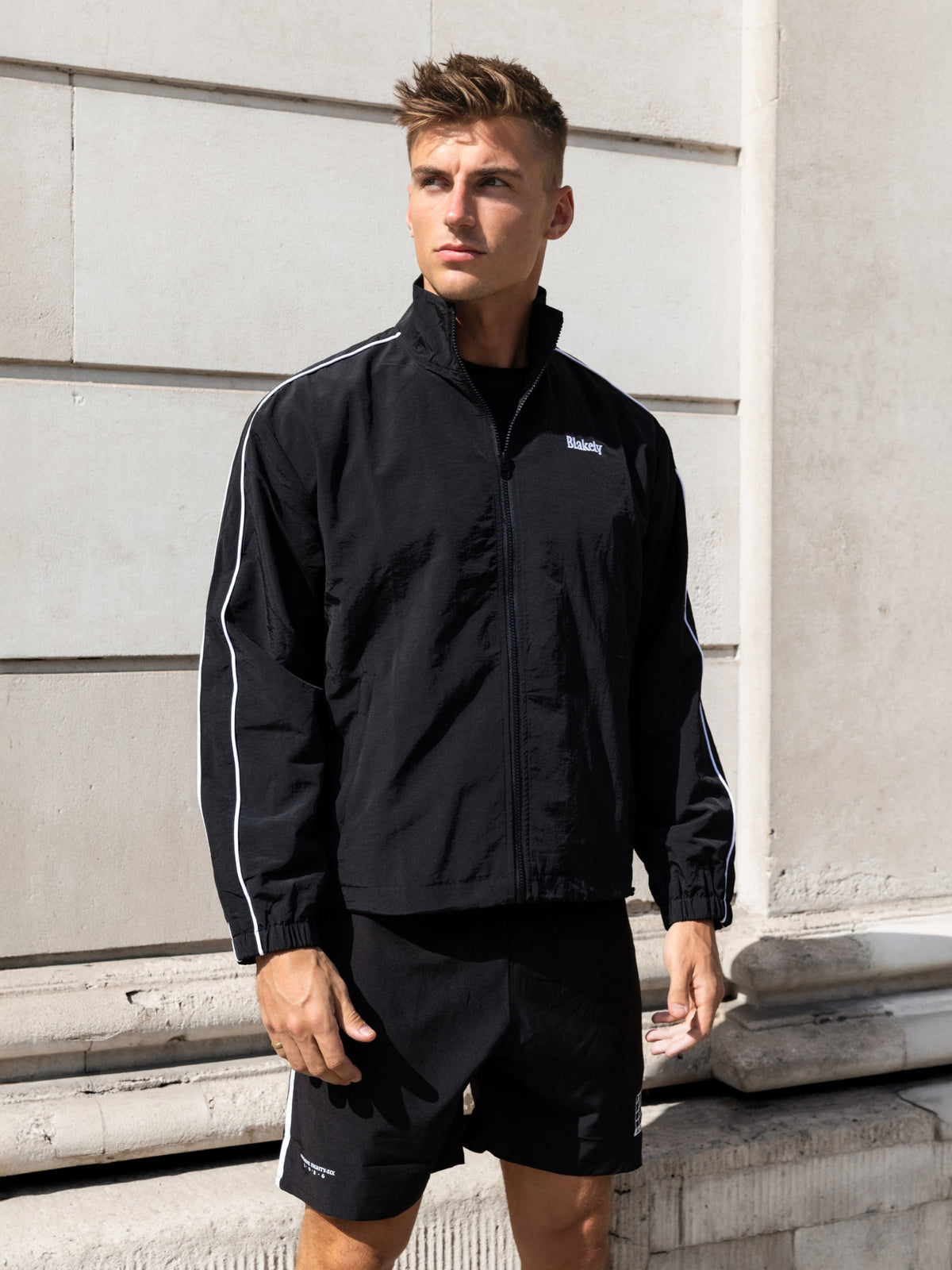 Marlo Men's Full-Zip Track Jacket in Black – view 1
