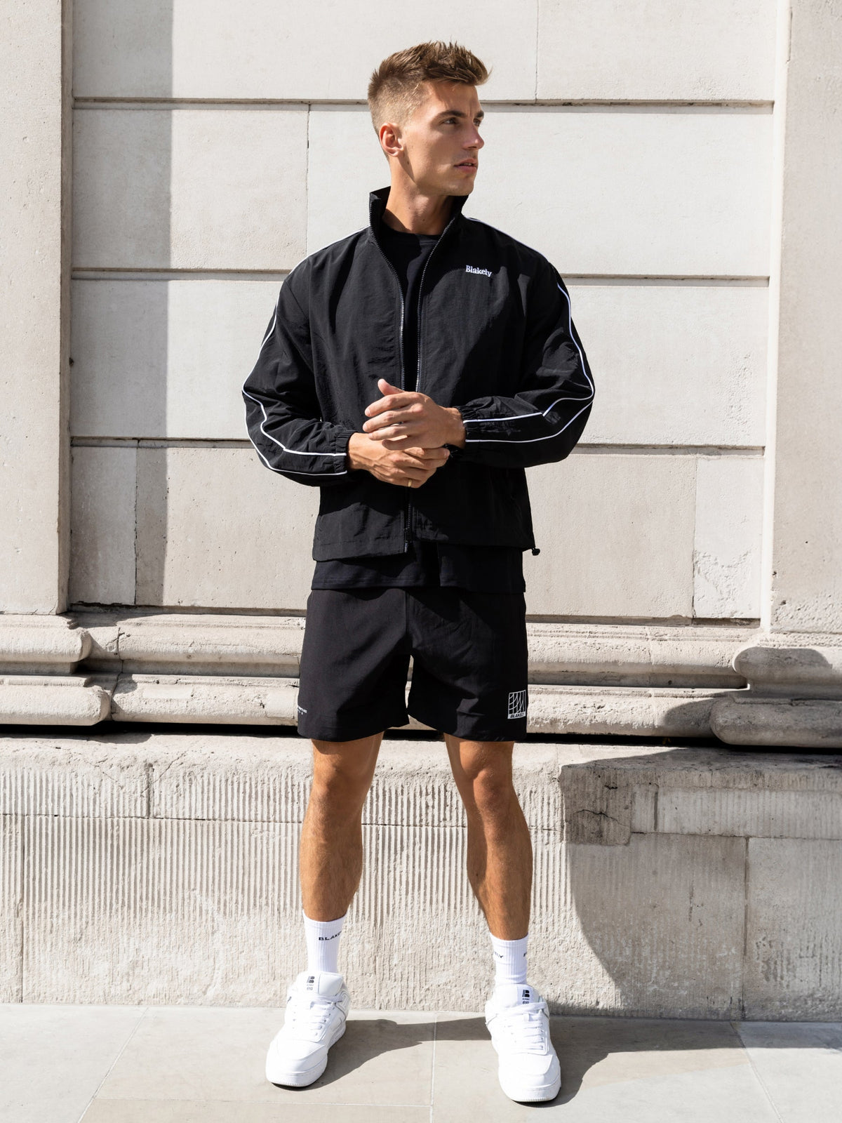 Marlo Men's Full-Zip Track Jacket in Black – view 6