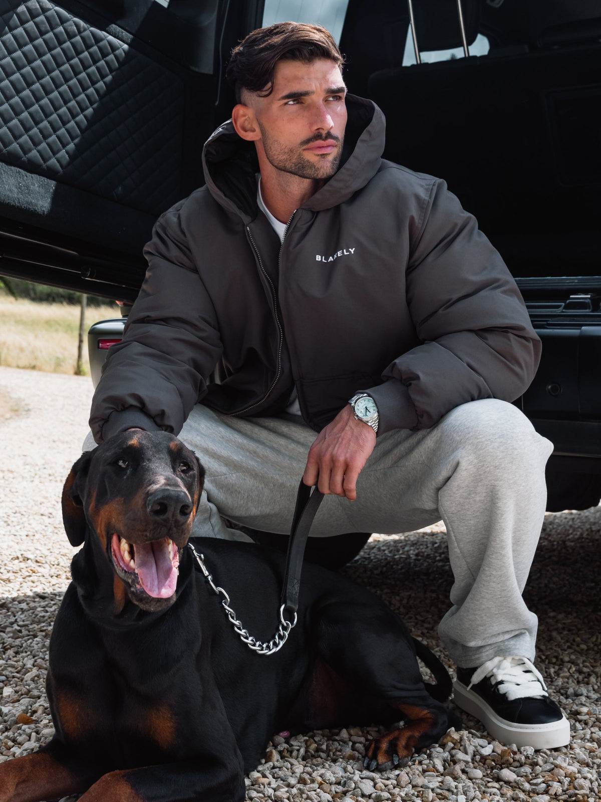 Layton Hooded Jacket - Charcoal by SATRI & CO. – product view 5