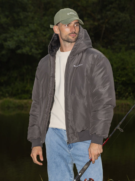 Layton Hooded Jacket - Charcoal by SATRI & CO. – product view 1